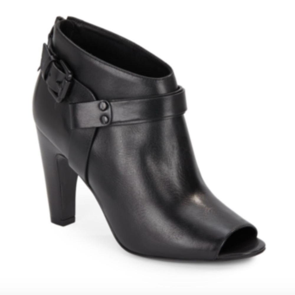 Vince Camuto Black Peep-Toe Heeled Boots